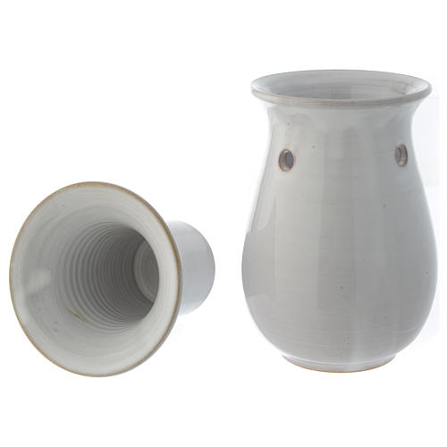 Incense burner in white ceramic 18 cm 4