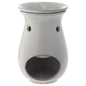 White ceramic essential oil burner, 7"