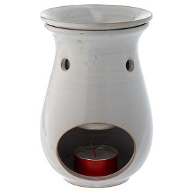 White ceramic essential oil burner, 7"