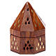 Indian wood incense burner with metal burner s1