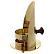 Incense burner in golden brass with wood handle s2