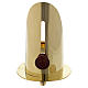 Incense burner in golden brass with wood handle s3