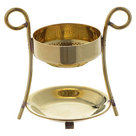Simple golden brass incense burner