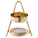 Gold plated polish brass incense burner 4 in s1