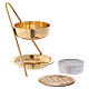 Gold plated polish brass incense burner 4 in s2