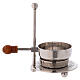 Silver-plated brass incense burner with wood handle 4 1/4 in s3