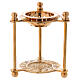 Triangular incense burner in gold plated polish brass 4 in s1