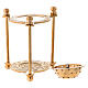 Triangular incense burner in gold plated polish brass 4 in s2