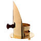 Incense burner in glossy gold-plated brass with wooden pommel 12 cm s5