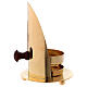 Incense burner in gold plated polish brass with wood handle 4 3/4 in s5