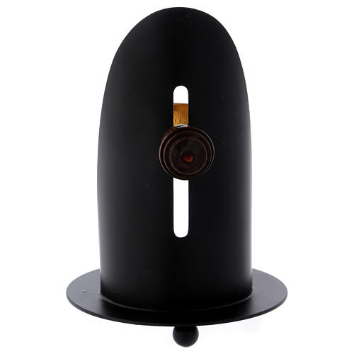 Incense burner in black brass with wooden pommel 12 cm 4