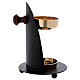 Incense burner in black brass with wood handle 4 3/4 in s6