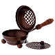 Incense burner in iron with wooden handle s2