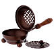 Iron incense burner with handle and copper finish s2