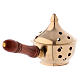 Incense burner in gold-plated brass with wooden handle s3