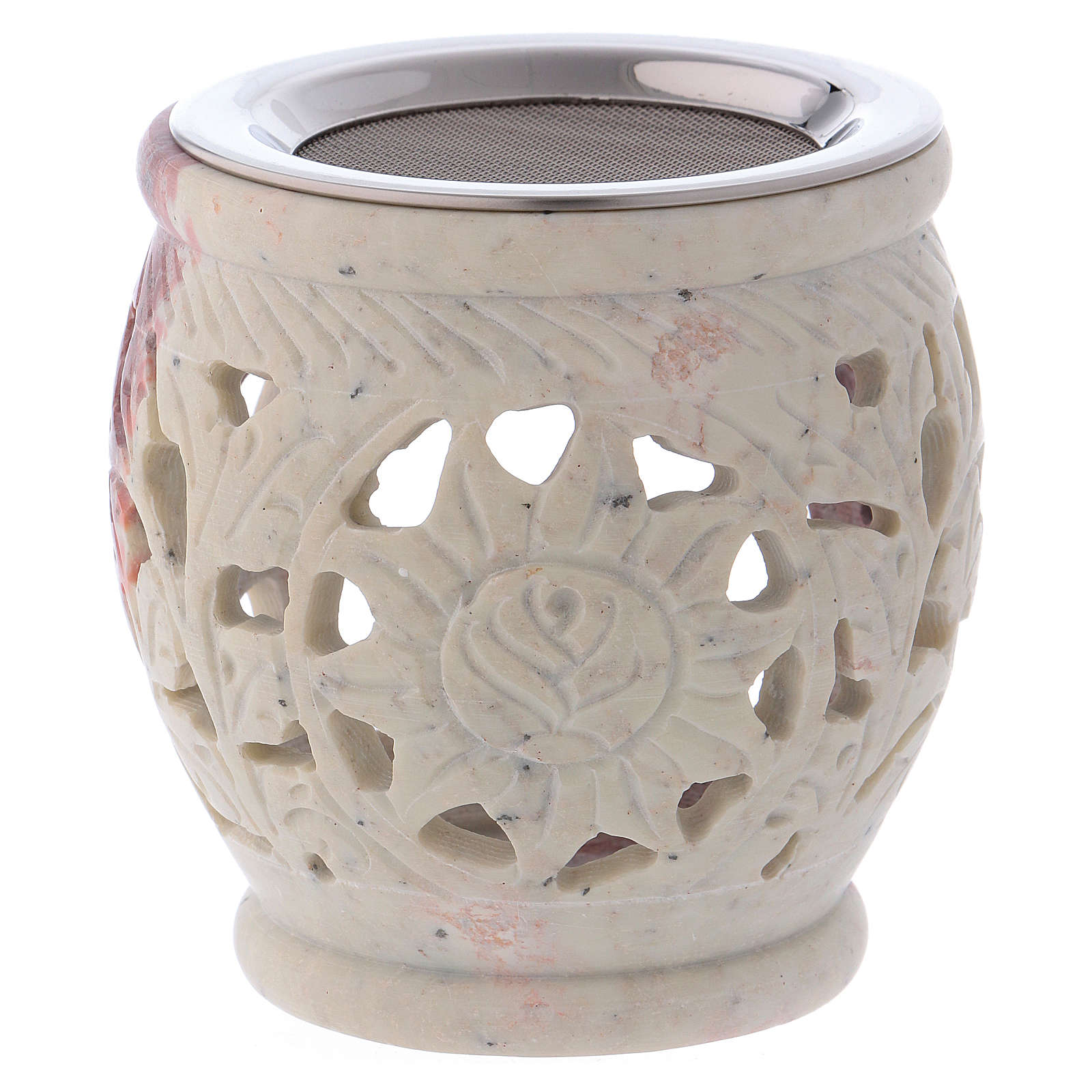 Incense burner in white soapstone with purple nuances online sales on