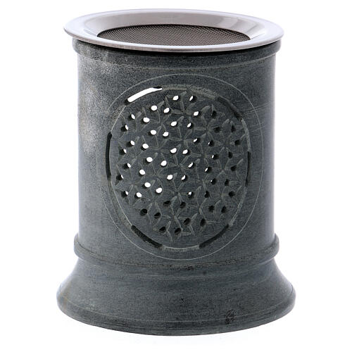 Incense burner in grey soapstone 1
