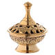 Incense burner in glossy gold-plated brass 7 cm s1