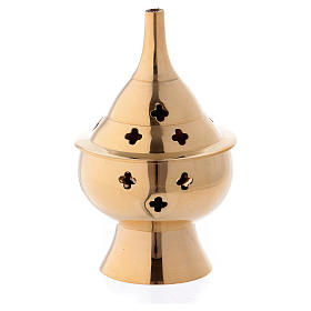 Brûleur d'encens en laiton doré 10 cm