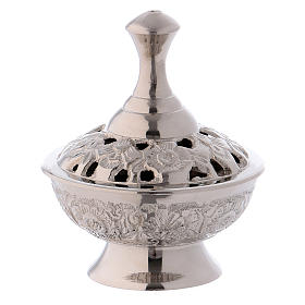 Incense burner in silver-plated brass h. 7 cm