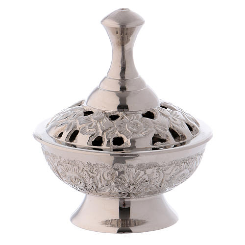 Incense burner in silver-plated brass h. 7 cm 1