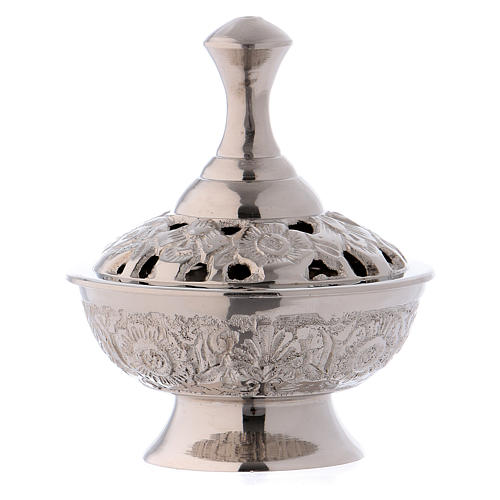 Incense burner in silver-plated brass h. 7 cm 2