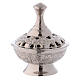 Incense burner in silver-plated brass h. 7 cm s1