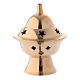 Incense burner in gold plated brass h 3 in s1