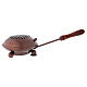 Iron incense burner with wood handle copper finish s1