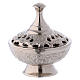 Incense burner in silver-plated brass 9 cm s1