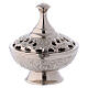 Incense burner in silver-plated brass h 3 1/2 in s1