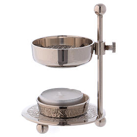 Incense burner in silver-plated brass h 4 1/4 in