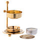 Incense burner in gold-plated brass 11 cm s2