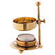 Gold plated brass incense burner h 4 1/4 in s1