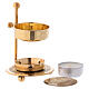 Gold plated brass incense burner h 4 1/4 in s2