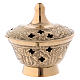 Incense burner in glossy gold-plated brass 8 cm s1