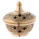 Incense burner in gold-plated brass 7 cm s1