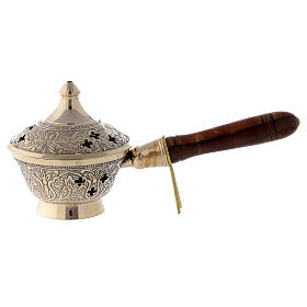 Incense burner with wooden handle 8 cm