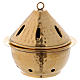 Incense burner in hammered gold-plated brass h. 13 cm s1