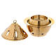 Incense burner in gold plated hammered brass h 5 in s2