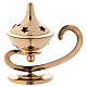 Incense burner in glossy gold-plated brass with decorated lid s1