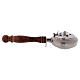 Incense burner in nickel-plated brass top with stars and wood handle s1