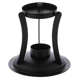 Incense burner in black brass with removable mesh