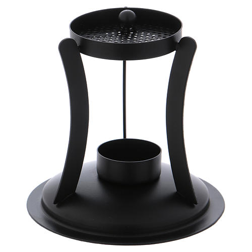 Incense burner in black brass with removable mesh 1