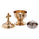 Incense burner in gold plated polish brass with crosses s2