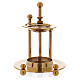Two-level incense burner in glossy gold-plated brass s2