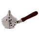 Perforated incense burner in nickel-plated brass wood handle s1