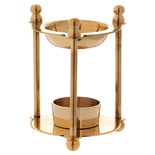 Incense burner in glossy gold-plated brass with removable mesh 2