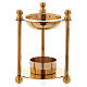 Incense burner in glossy gold-plated brass with removable mesh s1