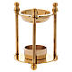 Incense burner in glossy gold-plated brass with removable mesh s2